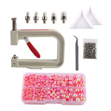 Maxbell Pearl Handmade Setting Machine Handmade DIY Craft Accessories for Cap Punch Rose Red