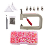 Maxbell Pearl Handmade Setting Machine Handmade DIY Craft Accessories for Cap Punch Rose Red