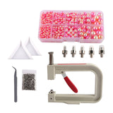 Maxbell Pearl Handmade Setting Machine Handmade DIY Craft Accessories for Cap Punch Rose Red