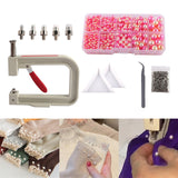 Maxbell Pearl Handmade Setting Machine Handmade DIY Craft Accessories for Cap Punch Rose Red