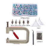 Maxbell Pearl Handmade Setting Machine Handmade DIY Craft Accessories for Cap Punch Blue Pink