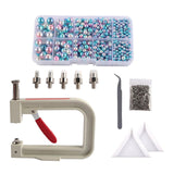 Maxbell Pearl Handmade Setting Machine Handmade DIY Craft Accessories for Cap Punch Blue Pink