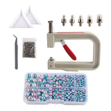 Maxbell Pearl Handmade Setting Machine Handmade DIY Craft Accessories for Cap Punch Blue Pink