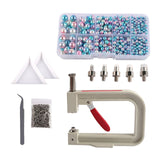 Maxbell Pearl Handmade Setting Machine Handmade DIY Craft Accessories for Cap Punch Blue Pink
