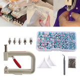 Maxbell Pearl Handmade Setting Machine Handmade DIY Craft Accessories for Cap Punch Blue Pink
