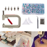 Maxbell Pearl Handmade Setting Machine Handmade DIY Craft Accessories for Cap Punch Blue Pink