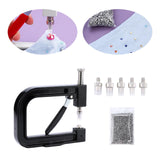 Maxbell Hand Press Pearl Setting Machine Beads Punching Machine for Hat Clothes Black