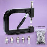 Maxbell Hand Press Pearl Setting Machine Beads Punching Machine for Hat Clothes Black