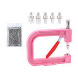 Maxbell Hand Press Pearl Setting Machine Beads Punching Machine for Hat Clothes Pink