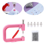 Maxbell Hand Press Pearl Setting Machine Beads Punching Machine for Hat Clothes Pink