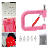 Maxbell Hand Press Pearl Setting Machine Beads Punching Machine for Hat Clothes Pink