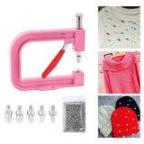 Maxbell Hand Press Pearl Setting Machine Beads Punching Machine for Hat Clothes Pink