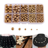 Maxbell Artificial Pearl Beads No Hole 4/5/6/8/10mm for Hats Table Scatter Clothes Black Aureate