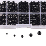 Maxbell Artificial Pearl Beads No Hole 4/5/6/8/10mm for Hats Table Scatter Clothes Black