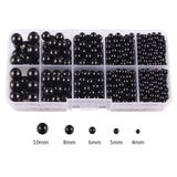 Maxbell Artificial Pearl Beads No Hole 4/5/6/8/10mm for Hats Table Scatter Clothes Black