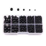 Maxbell Artificial Pearl Beads No Hole 4/5/6/8/10mm for Hats Table Scatter Clothes Black