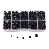 Maxbell Artificial Pearl Beads No Hole 4/5/6/8/10mm for Hats Table Scatter Clothes Black