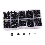 Maxbell Artificial Pearl Beads No Hole 4/5/6/8/10mm for Hats Table Scatter Clothes Black