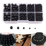 Maxbell Artificial Pearl Beads No Hole 4/5/6/8/10mm for Hats Table Scatter Clothes Black