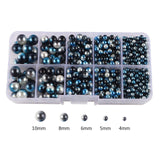 Maxbell Artificial Pearl Beads No Hole 4/5/6/8/10mm for Hats Table Scatter Clothes Blue Black