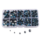 Maxbell Artificial Pearl Beads No Hole 4/5/6/8/10mm for Hats Table Scatter Clothes Blue Black