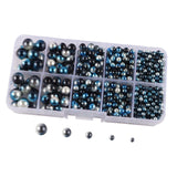 Maxbell Artificial Pearl Beads No Hole 4/5/6/8/10mm for Hats Table Scatter Clothes Blue Black