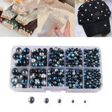 Maxbell Artificial Pearl Beads No Hole 4/5/6/8/10mm for Hats Table Scatter Clothes Blue Black