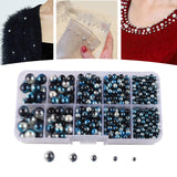 Maxbell Artificial Pearl Beads No Hole 4/5/6/8/10mm for Hats Table Scatter Clothes Blue Black