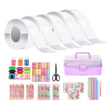 Maxbell Blow Bubbles Double Sided Tape Waterproof Tapes Strips Transparent Tape 5cm with Storage Box 5PCS Clear