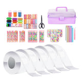 Maxbell Blow Bubbles Double Sided Tape Waterproof Tapes Strips Transparent Tape 5cm with Storage Box 5PCS Clear