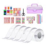 Maxbell Blow Bubbles Double Sided Tape Waterproof Tapes Strips Transparent Tape 5cm with Storage Box 5PCS Clear