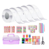 Maxbell Blow Bubbles Double Sided Tape Waterproof Tapes Strips Transparent Tape 5cm with Storage Box 5PCS Clear