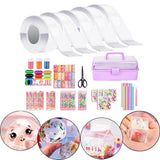 Maxbell Blow Bubbles Double Sided Tape Waterproof Tapes Strips Transparent Tape 5cm with Storage Box 5PCS Clear