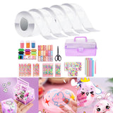 Maxbell Blow Bubbles Double Sided Tape Waterproof Tapes Strips Transparent Tape 5cm with Storage Box 5PCS Clear