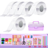 Maxbell Blow Bubbles Double Sided Tape Waterproof Tapes Strips Transparent Tape 5cm with Storage Box 5PCS Clear