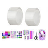 Maxbell Blow Bubbles Double Sided Tape for Kids Classroom DIY Craft Handmade Ball 2PCS Storage Bucket Clear