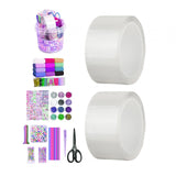 Maxbell Blow Bubbles Double Sided Tape for Kids Classroom DIY Craft Handmade Ball 2PCS Storage Bucket Clear