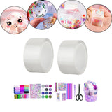 Maxbell Blow Bubbles Double Sided Tape for Kids Classroom DIY Craft Handmade Ball 2PCS Storage Bucket Clear