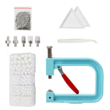 Maxbell Pearl Setting Machine Tools Set Pearl Rivet Buttons Hand Press Machine Tools Blue and White