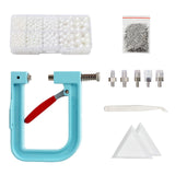 Maxbell Pearl Setting Machine Tools Set Pearl Rivet Buttons Hand Press Machine Tools Blue and White
