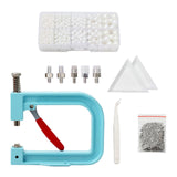 Maxbell Pearl Setting Machine Tools Set Pearl Rivet Buttons Hand Press Machine Tools Blue and White