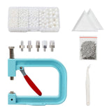Maxbell Pearl Setting Machine Tools Set Pearl Rivet Buttons Hand Press Machine Tools Blue and White