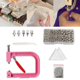 Maxbell Pearl Setting Machine Tools Set Pearl Rivet Buttons Hand Press Machine Tools Pink and Argent