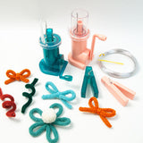 Maxbell Mini Knitting Machine Easy Weaver Knitter DIY for Scarves Bracelets Sweaters Pink