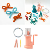 Maxbell Mini Knitting Machine Easy Weaver Knitter DIY for Scarves Bracelets Sweaters Pink