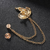 Maxbell Tassel Chain Brooch Men Chic for Stage Performance Anniversary Tie Hat Scarf