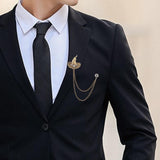Maxbell Tassel Chain Brooch Men Chic for Stage Performance Anniversary Tie Hat Scarf