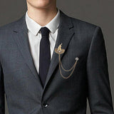 Maxbell Tassel Chain Brooch Men Chic for Stage Performance Anniversary Tie Hat Scarf
