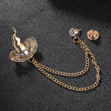 Maxbell Tassel Chain Brooch Men Chic for Stage Performance Anniversary Tie Hat Scarf