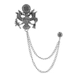Maxbell Men Tassel Chain Brooch Suit Pin Men Suit Decor for Gift Holiday Celebration Antique Argent